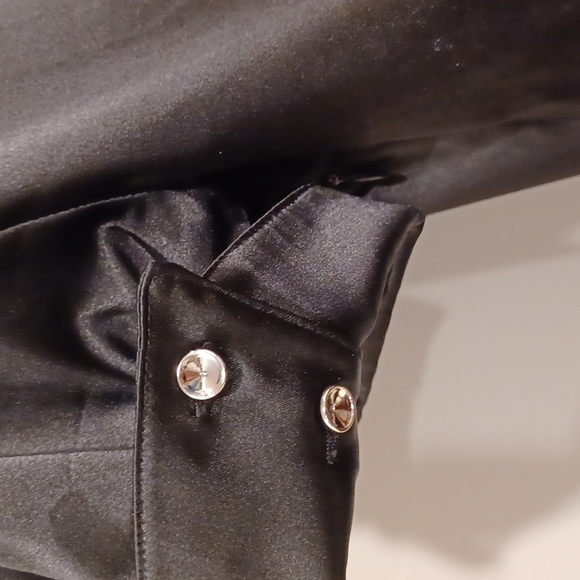 Guess Black Satin Short Sleeve Cocktail Dress- Sz. 5/Sm - Picture 7 of 12